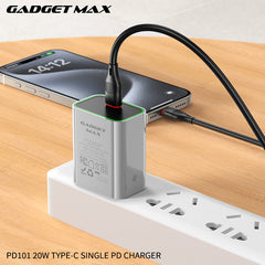 GADGET MAX - PD101 20W PD Type- C Charger - Grey