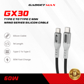 GADGET MAX - GX30 C-C Nano Series Type-C To Type-C PD Fast Charging Data Cable ( 60W ) - Black