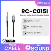 REMAX - RC-C015i Soundy Series Lightning To 3.5mm Audio Adapter Cable - Tarnish