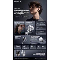 REMAX - ALLOYBUDS M6 Zinc Alloy Bluetooth Wireless Earbuds - Tarnish