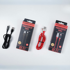 GADGET MAX GX21 USB TO LIGHTNING POWER DISPLAY CABLE (1M)(2.4A) - RED