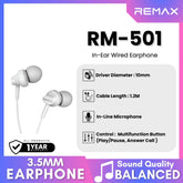 REMAX - RM-501 3.5mm Wired Earphone - White