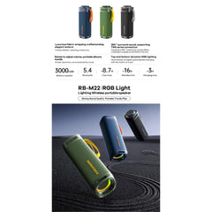 REMAX - RB-M22 Lighted Wireless Portable Speaker (30W) - Blue