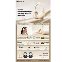 REMAX - RB-100HB Wireless Bluetooth Headphone - Blue