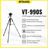 RTAKO - VT-990S Photography Tripod