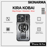 Skinarma iPhone 16 Pro 6.3" Kira Kobai (Mag-Charge+Gripstand) Case - Silver