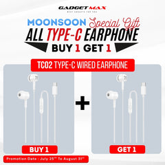 GADGET MAX - TC02 Type-C Wired Earphone - White