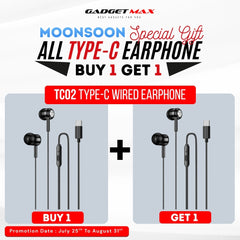 GADGET MAX - TC02 Type-C Wired Earphone - Black