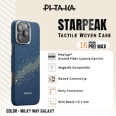 PITAKA - iPhone 16 Pro Max Case ( StarPeak Tactile Woven ) - Milky Way Galaxy