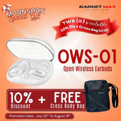 GADGET MAX - OWS-01 Open WIreless Bluetooth Earbuds - White