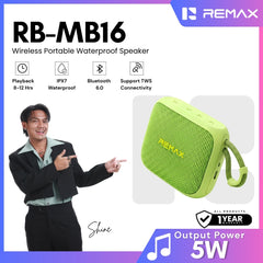 REMAX - RB-MB16 Waterproof Wireless Portable Speaker ( 5W ) - Green