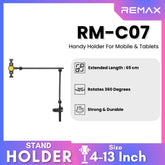 REMAX - RM-C07 Handy Holder For Mobile & Tablets ( 4-13 Inches ) - Black