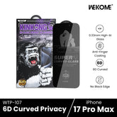 WEKOME - WTP-107 6D Privacy Tempered Glass ( No Black Frame ) - iPhone 17 Pro Max