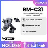 REMAX - RM-C31 Smart Wireless Charging Car Holder (15W) - Black