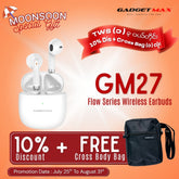 GADGET MAX GM27 Flow Series Bluetooth True Wireless Earbuds - White