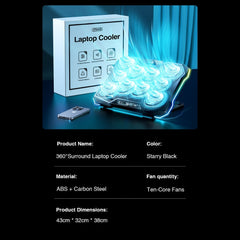 RTAKO - LZ-D11 10-core Laptop cooler