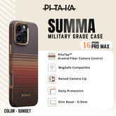 PITAKA - iPhone 16 Pro Max Case ( Sunset Moonrise Military-Grade Protective ) - Sunset
