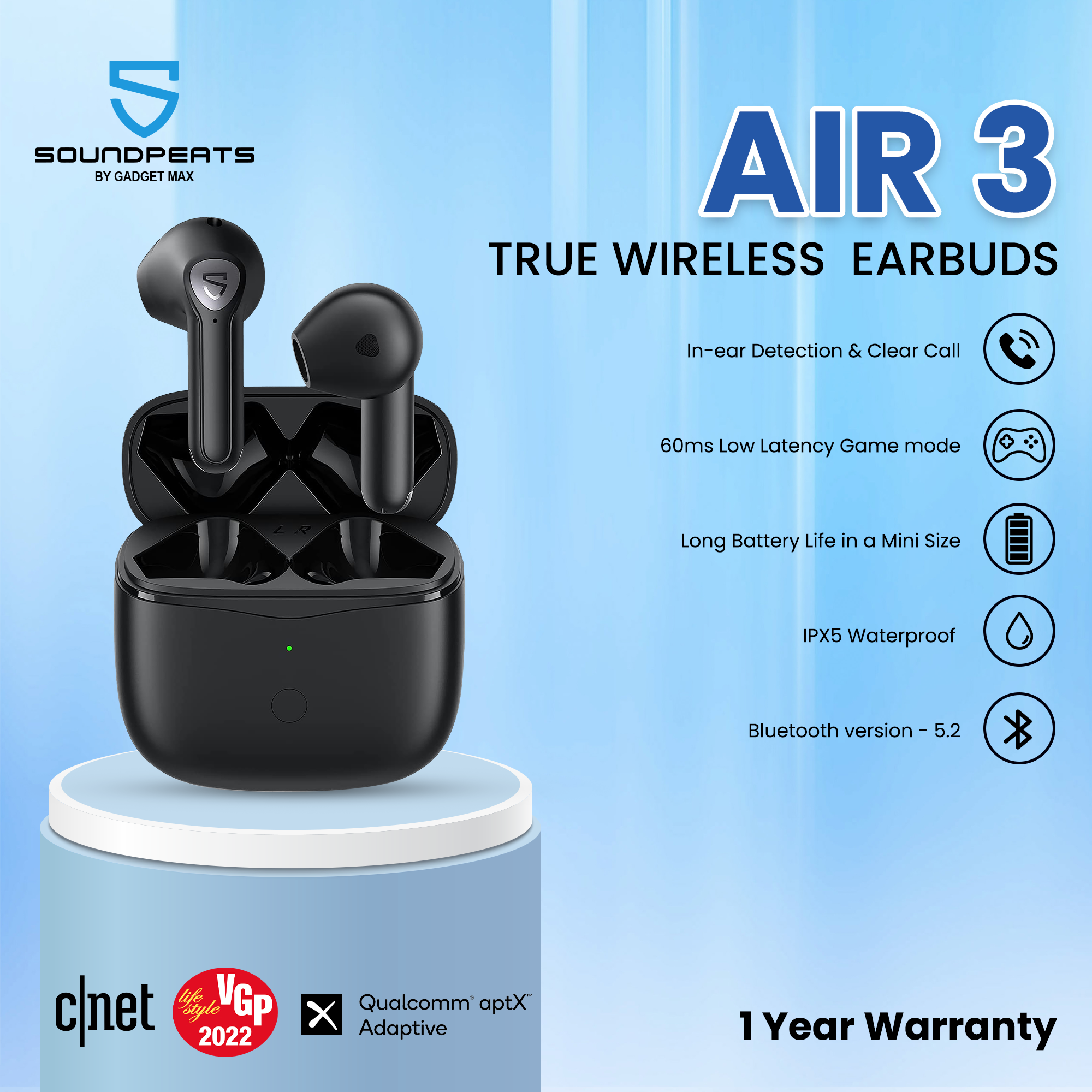 SoundPeats Air 3 Bluetooth V5.2 True Wireless Earbuds – Remax