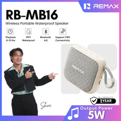 REMAX - RB-MB16 Waterproof Wireless Portable Speaker ( 5W ) - Beige