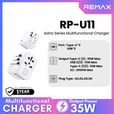 REMAX - RP-U11 Astro Series PD+QC Multifunctional Charger (35W) - White