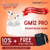 GADGET MAX - GM12 Pro Bluetooth Wireless Earbuds - White