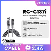 REMAX - RC-C137i Bintrai Series USB to Lightning Fast Charging Data Cable (2.4A) - Black