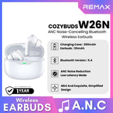 REMAX - COZYPODS W26N ANC Noise-Cancelling Bluetooth Wireless Earbuds - White