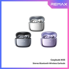 REMAX - COZYBUDS W35 Stereo Bluetooth Wireless Earbuds - Silver