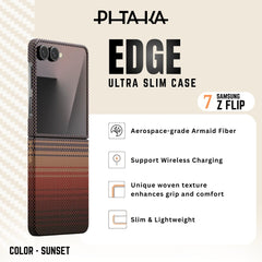 PITAKA - Ultra Slim ( Edge ) Case For Samsung Z Flip 7 - Sunset