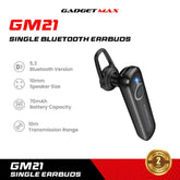 GADGET MAX - GM21 Single Bluetooth Headset - Black