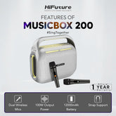 HiFuture - Music Box 200 Bluetooth Wireless Speaker ( 100W ) - Silver
