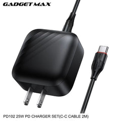 GADGET MAX - PD102 25W PD Type-C Charger Set - Black