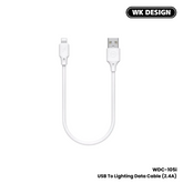 WK WDC-105I IPH FULL SPEED PRO DATA CABLE FOR LIGHTING 2.4A (25CM) - White