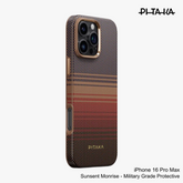PITAKA - iPhone 16 Pro Max Case ( Sunset Moonrise Military-Grade Protective ) - Sunset