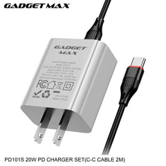 GADGET MAX - PD101S 20W PD Type-C Charger Set - Grey