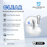 SOUNDPEATS - Clear Bluetooth Wireless Earbuds - White