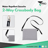 2-Way Water Repellent Sacoche Crossbody Bag - Grey