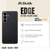 PITAKA - Ultra-Slim (Edge) Case For Samsung S26 - Black / Grey