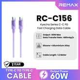 REMAX - RC-C156 C-C Kyecha Series Type-C to Type-C Fast Charging Data Cable (60W) - Purple