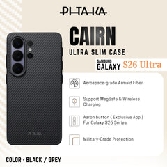 PITAKA - Ultra-Slim (Cairn) Case For Samsung S26 Ultra - Black / Grey