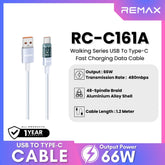 REMAX - RC-C161A A-C Walking Series USB to Type-C Fast Charging Data Cable ( 66W ) - Blue