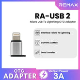 REMAX - RA-USB 2 Visual Micro Female To Lightning Adapter - Silver