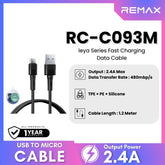REMAX - RC-C093M Leya Series USB to Micro Fast Charging Data Cable (2.4A) - Black