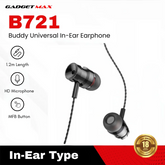 GADGET MAX - B721 3.5mm In-Ear Universal Buddy Wired Earphone - Black