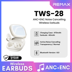 REMAX - TWS-28 True Wireless Stereo Earbuds with ANC+ENC Earbuds - Beige
