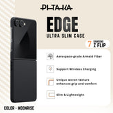 PITAKA - Ultra Slim ( Edge ) Case For Samsung Z Flip 7 - Black / Grey