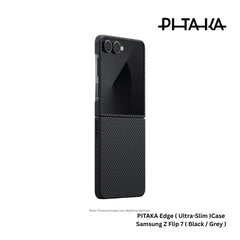 PITAKA - Ultra Slim ( Edge ) Case For Samsung Z Flip 7 - Black / Grey