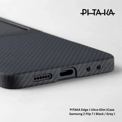 PITAKA - Ultra Slim ( Edge ) Case For Samsung Z Flip 7 - Black / Grey