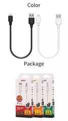 WK WDC-105I IPH FULL SPEED PRO DATA CABLE FOR LIGHTING 2.4A (25CM) - Black