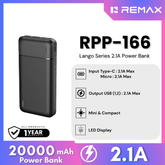 REMAX RPP-166 Lango Series 20000mAh Power Bank - Black